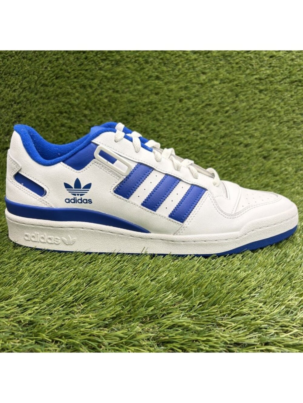 Adidas Forum Low Mens Size 13 White Blue Athletic Leather Walking Shoes Sneakers